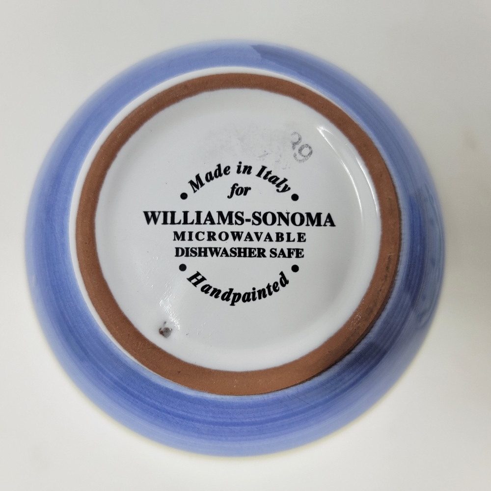 Pair of Williams Sonoma bowls Marisol Italy 4"h x 5.5"w. all purpose cereal soup - Picture 7 of 12